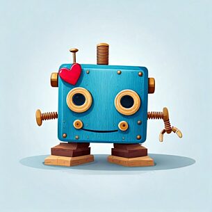 Blauwe robot hartje Van Sande