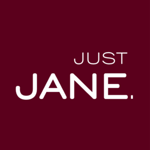 Just jane logo bordeau white 55x55